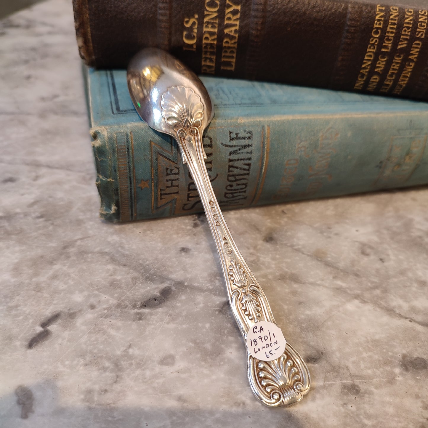 c.1870 Antique Hallmarked Silver Victorian Teaspoon by George Adams