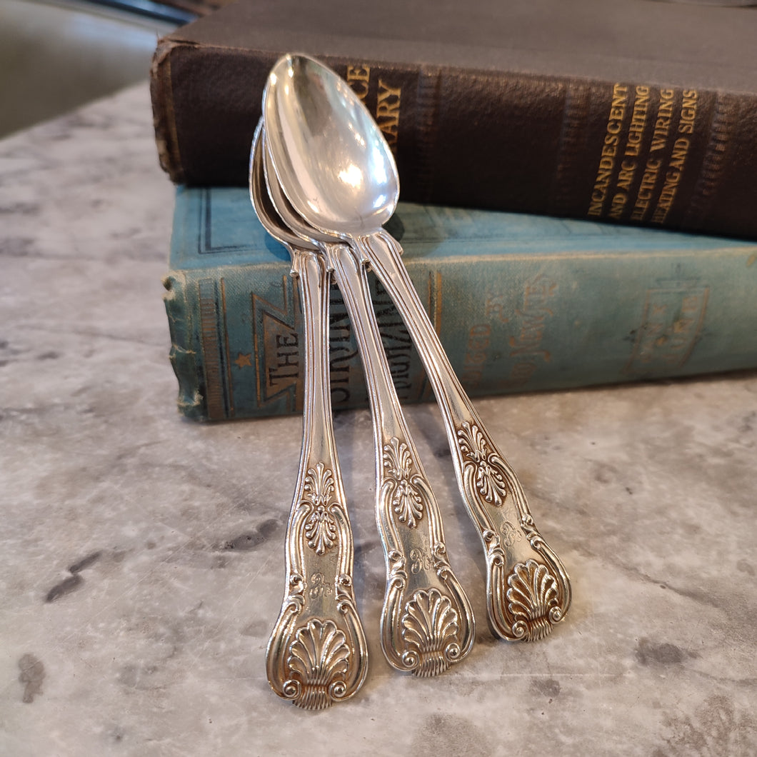 c.1839 Antique Hallmarked Silver Early Victorian Teaspoons by John and Henry Lias