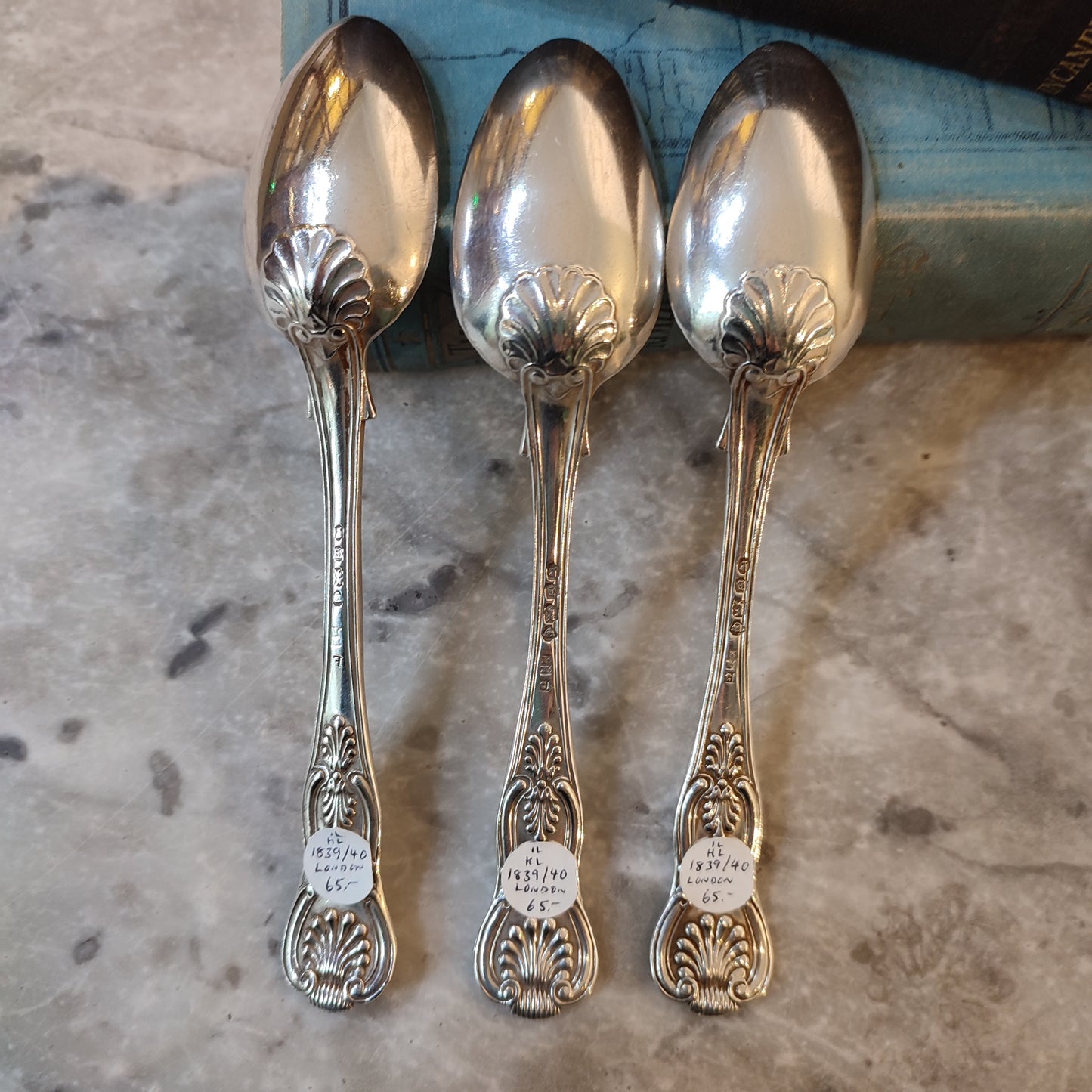c.1839 Antique Hallmarked Silver Early Victorian Teaspoons by John and Henry Lias