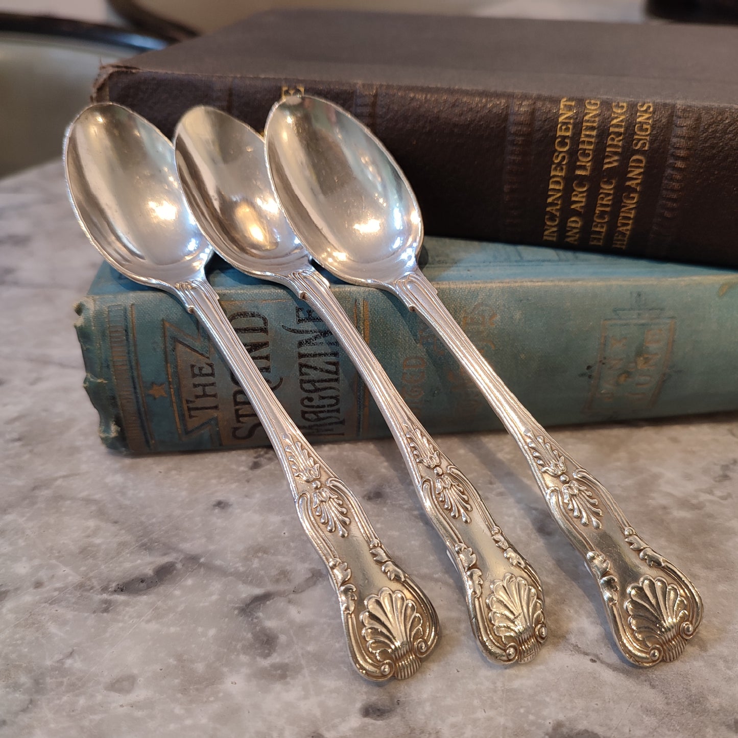 c.1894 Antique Hallmarked Silver Victorian Teaspoons by John Round & Son