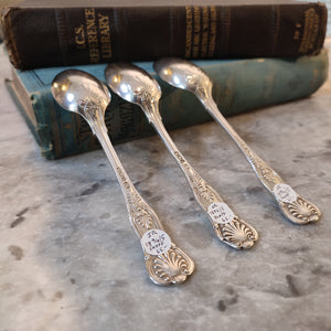 c.1894 Antique Hallmarked Silver Victorian Teaspoons by John Round & Son