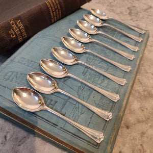 Hallmarked Silver c.1934 Art Deco Teaspoons by Atkins Brothers