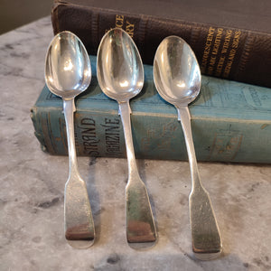 c.1842 Antique Hallmarked Silver Early Victorian Teaspoons by John & Henry Lias