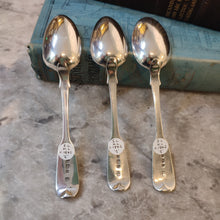 Load image into Gallery viewer, c.1842 Antique Hallmarked Silver Early Victorian Teaspoons by John &amp; Henry Lias