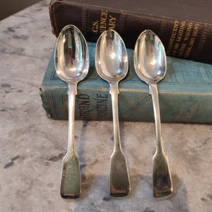 c.1856 Antique Hallmarked Silver Victorian Teaspoons by Henry John Lias