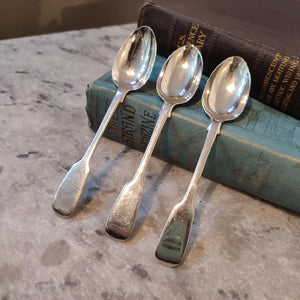 c.1856 Antique Hallmarked Silver Victorian Teaspoons by Henry John Lias