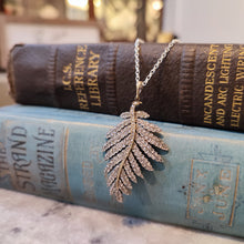 Load image into Gallery viewer, c.1880&#39;s Antique Diamond Leaf Pendant in 15ct Rose Gold &amp; Silver 1.10tcw