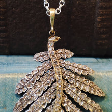 Load image into Gallery viewer, c.1880&#39;s Antique Diamond Leaf Pendant in 15ct Rose Gold &amp; Silver 1.10tcw