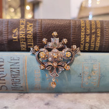 Load image into Gallery viewer, Antique c.1820&#39;s Gold and Silver Rose cut Diamond Georgian Brooch