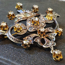 Load image into Gallery viewer, Antique c.1820&#39;s Gold and Silver Rose cut Diamond Georgian Brooch