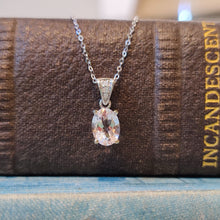 Load image into Gallery viewer, Morganite and Diamond Pendant in 18ct White Gold