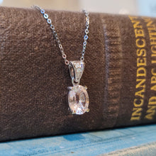 Load image into Gallery viewer, Morganite and Diamond Pendant in 18ct White Gold