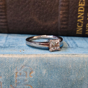 1.06ct Champagne Princess Cut Diamond Modern Engagement Ring