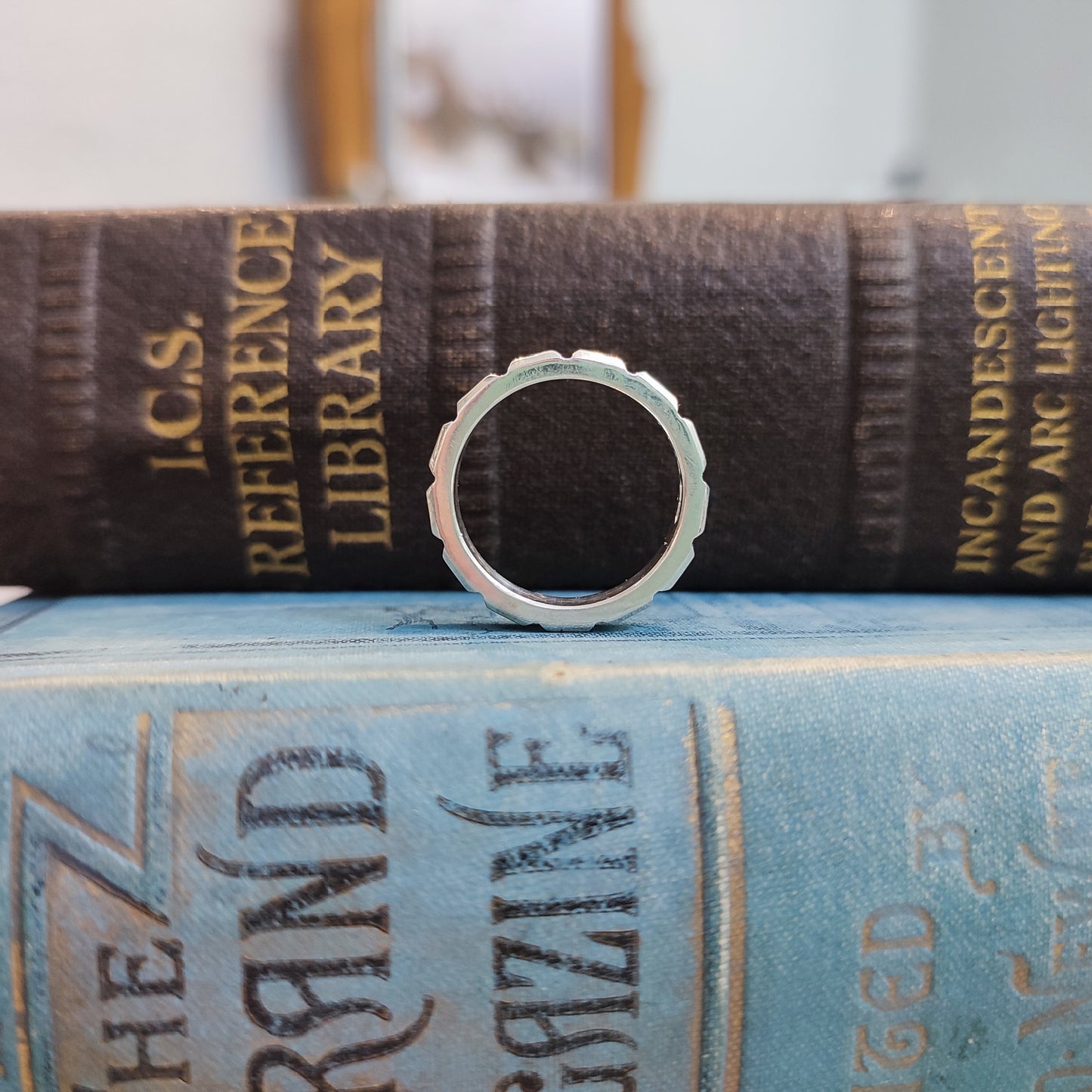 IN * MEMORY * OF *  Victorian style Memorial Ring in Silver