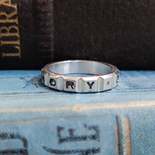 Load image into Gallery viewer, IN * MEMORY * OF *  Victorian style Memorial Ring in Silver