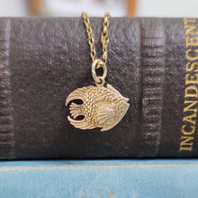Load image into Gallery viewer, Vintage 9ct Yellow Gold Fish Pendant &amp; Chain