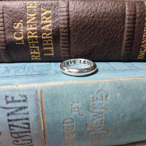 'TRVE LOVE IS MY DESIRE' Engraved Medieval Posy Ring
