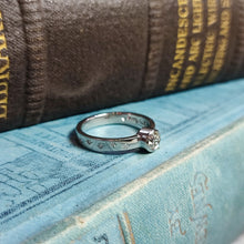 Load image into Gallery viewer, Platinum Rubover Engagement Ring with 0.40ct Diamond and Star Set Shoulders