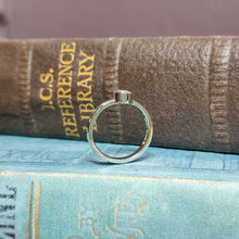 Load image into Gallery viewer, Platinum Rubover Engagement Ring with 0.40ct Diamond and Star Set Shoulders