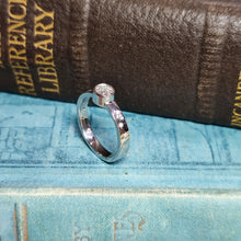 Load image into Gallery viewer, Platinum Rubover Engagement Ring with 0.40ct Diamond and Star Set Shoulders