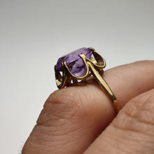 Load image into Gallery viewer, c.1972 Amethyst &amp; 9ct Yellow Gold Cocktail Ring