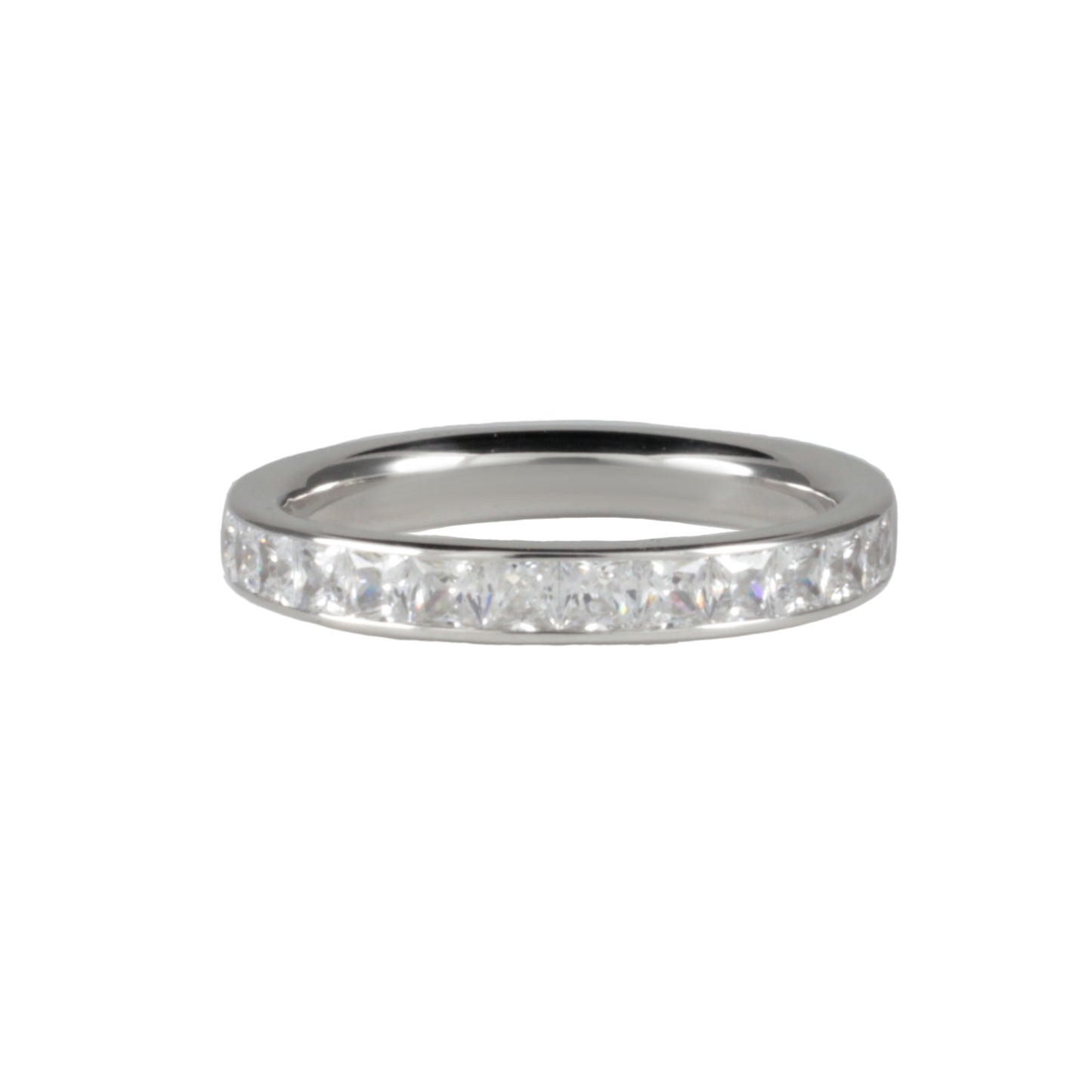 Platinum Half Eternity 0.75ct Ring Princess Cut Diamonds