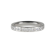 Load image into Gallery viewer, Platinum Half Eternity 0.75ct Ring Princess Cut Diamonds