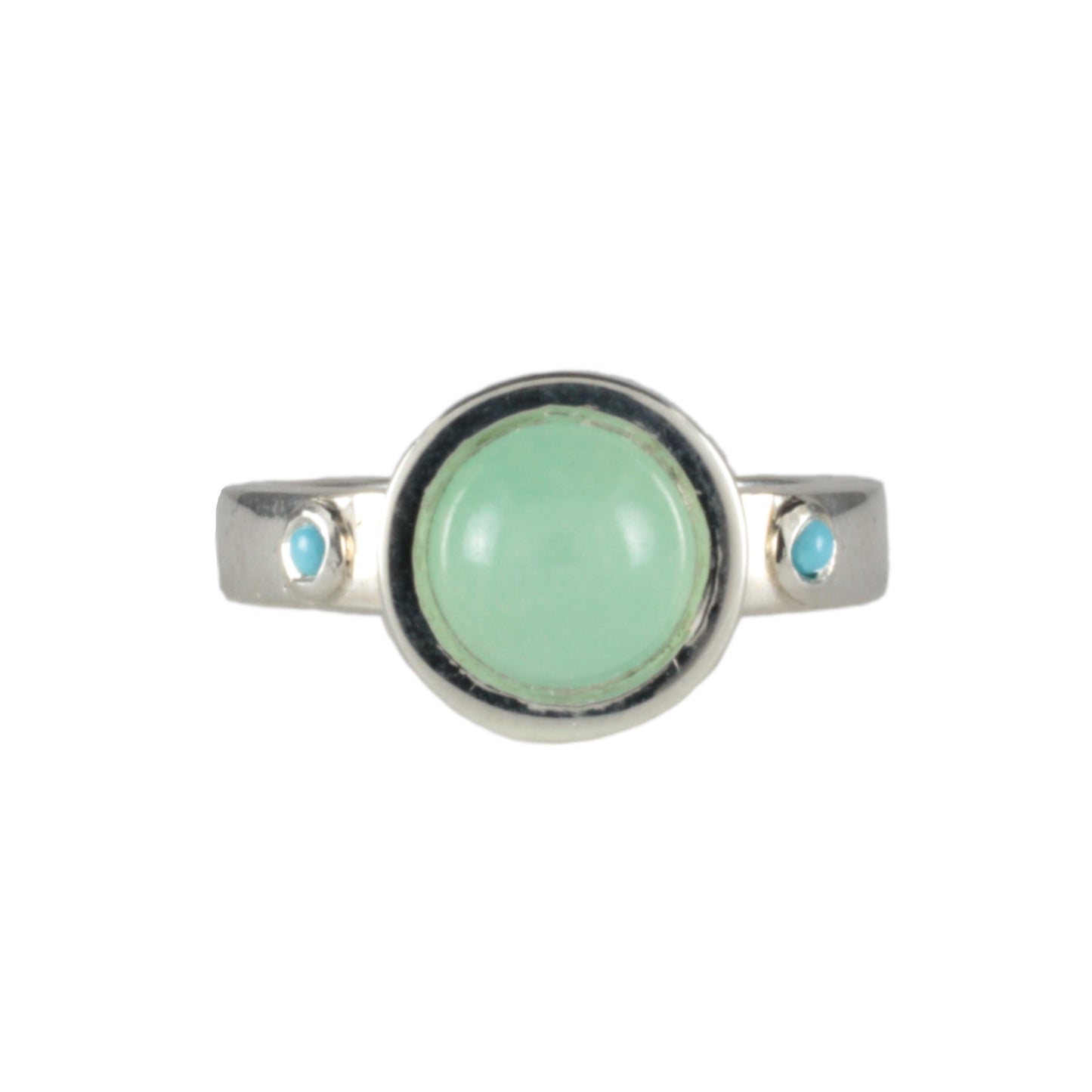 'Oston' Chrysoprase & Turquoise Medieval style ring