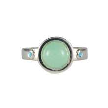 Load image into Gallery viewer, &#39;Oston&#39; Chrysoprase &amp; Turquoise Medieval style ring