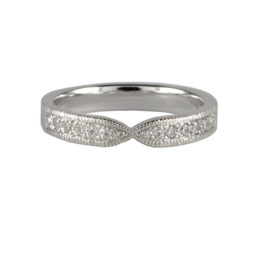 0.20ct total Vintage style 'Bow Tie' Pinched Ring with Diamonds