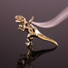 Load image into Gallery viewer, Sterling Silver Gold Plated Dinosaur Pendant T-Rex