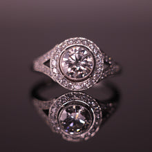 Load image into Gallery viewer, 1.02ct Platinum Art Deco Design Diamond Ring with Round Brilliant cut H/I VS