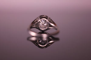 Underside view on ENgagement ring
