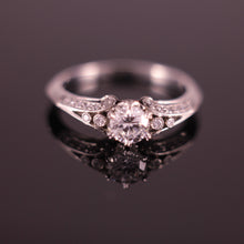 Load image into Gallery viewer, Art Deco Style 0.51ct Round Brilliant cut Diamond Ring