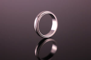 9ct or 18ct White Gold Milgrain 5mm 'D' Profile Wedding Band