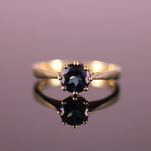 Load image into Gallery viewer, 18ct yellow gold Topaz ring London Blue 1.09ct 8-claw setting Solitaire