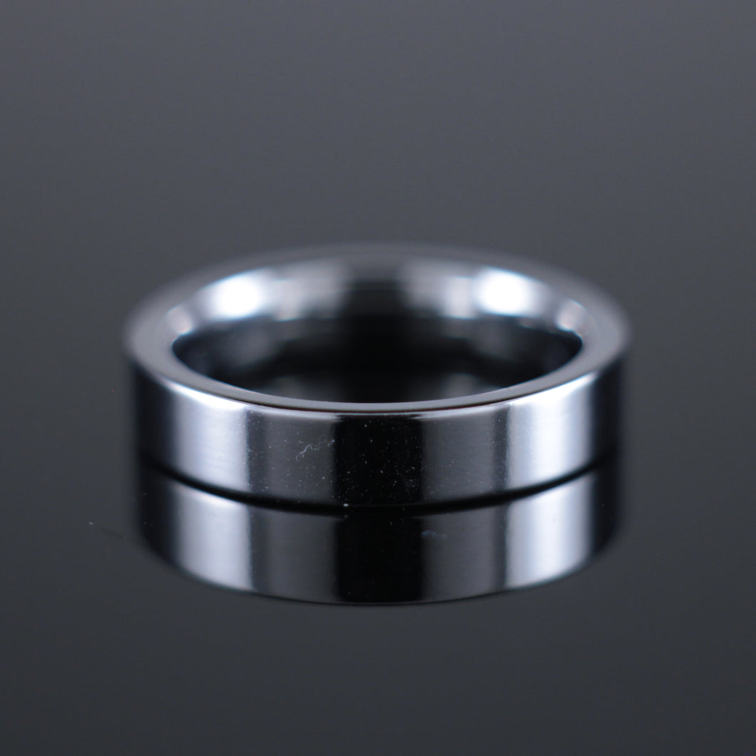 4mm Wedding Band Flat Court Profile in 18ct White Gold