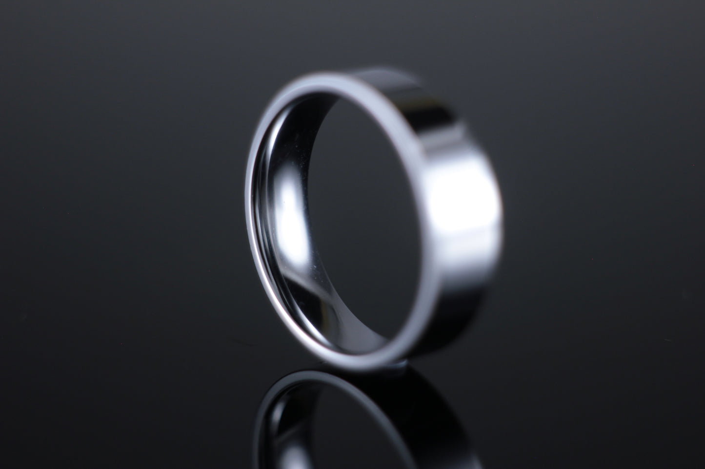 6mm Wedding Band Flat Court Profile in 18ct White Gold