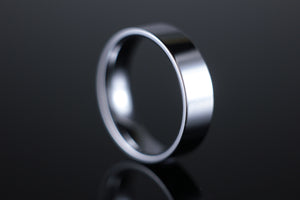 6mm Wedding Band Flat Court Profile in 18ct White Gold