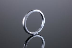 2mm 'D' Profile Wedding Band in 18ct White Gold