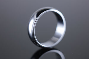6mm 'D' Profile Wedding Band in 18ct White Gold