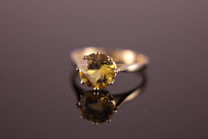 9ct Golden Yellow Heliodor Beryl ring 1.74ct 8-claw setting over 1ct