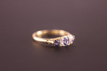 Load image into Gallery viewer, Antique Victorian Sapphire and Old cut Diamonds in 18ct Yellow Gold Ring