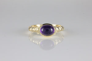 'Odessos' Georgian style Oval Amethyst Cabochon Ring
