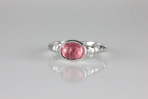 'Odessos' Georgian style Oval Pink Tourmaline Cabochon Ring