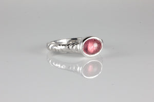 'Odessos' Georgian style Oval Pink Tourmaline Cabochon Ring