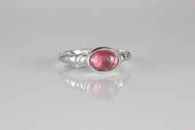 Load image into Gallery viewer, &#39;Odessos&#39; Georgian style Oval Pink Tourmaline Cabochon Ring
