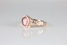 Load image into Gallery viewer, &#39;Sostra&#39; Victorian style Oval Pink Tourmaline Cabochon Ring