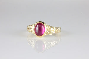 'Sostra' Victorian style Oval Ruby Cabochon Ring