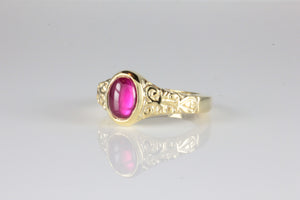 'Sostra' Victorian style Oval Ruby Cabochon Ring